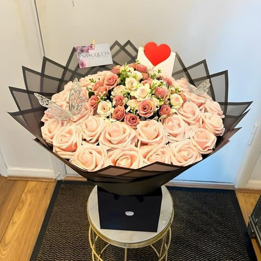 Blush Pink Eternal Rose Bouquet - Perfect Gift for All Occasions - Decorative, Decor artificial roses