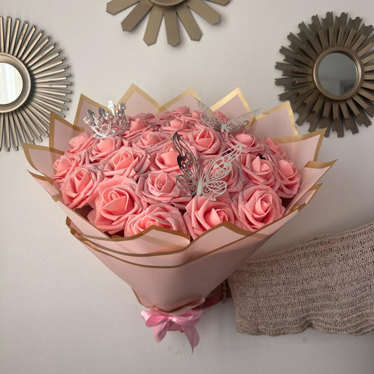 Foam Flower Bouquet - Handmade Decorative Gifts for Weddings, Anniversaries, and Birthdays, Plants , Ornaments